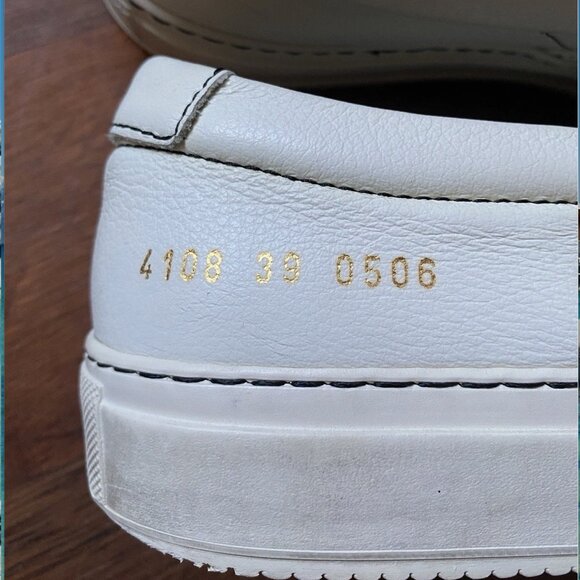 COMMON PROJECTS WHITE LEATHER SLIP ON SIZE 39 - Picture 3 of 4